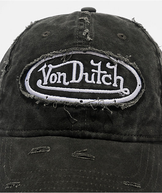 Von Dutch Busted Black Strapback Hat