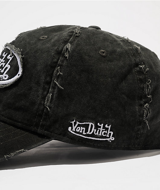 Von Dutch Busted Black Strapback Hat