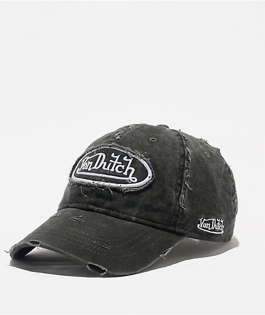 Von Dutch Busted Black Strapback Hat | Zumiez