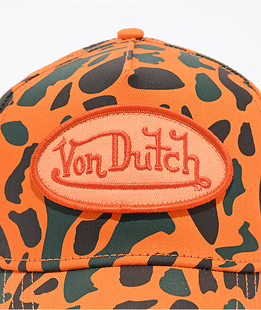 Von Dutch Camo 242 Orange Snapback Hat