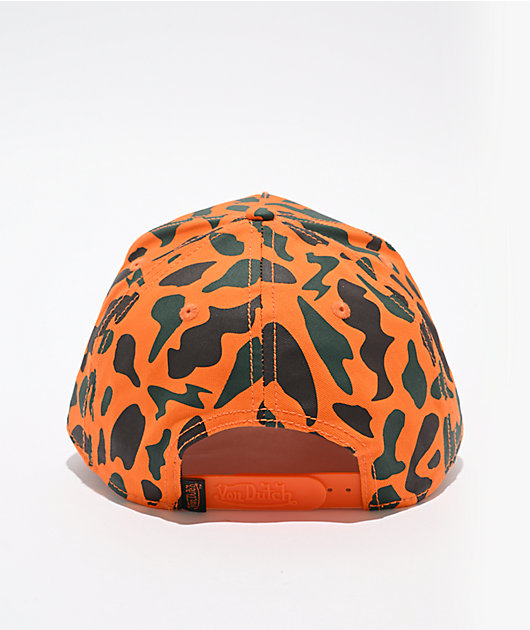 Von Dutch Camo 242 Orange Snapback Hat