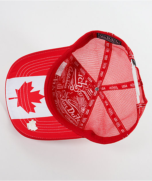 Von Dutch Canada Flag White & Red Trucker Hat