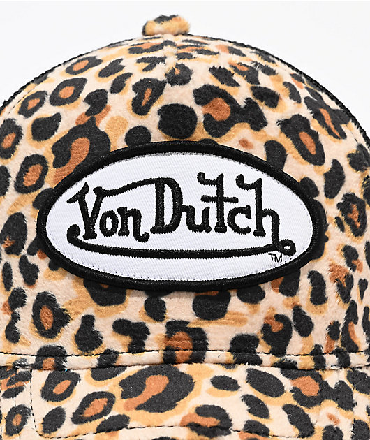 Von Dutch Cheetah Velvet Trucker Hat