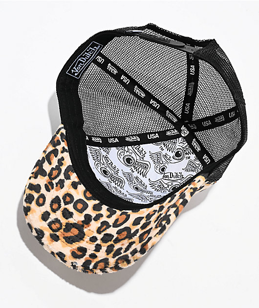 Von Dutch Cheetah Velvet Trucker Hat