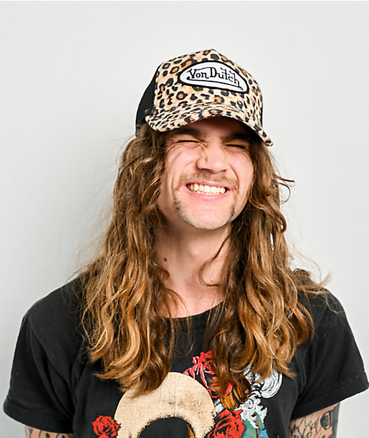 Von Dutch Cheetah Velvet Trucker Hat
