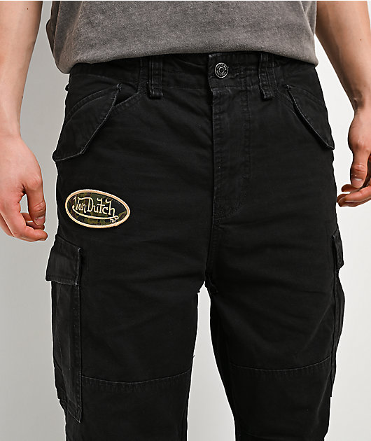 Von Dutch Commander Black Cargo Pants