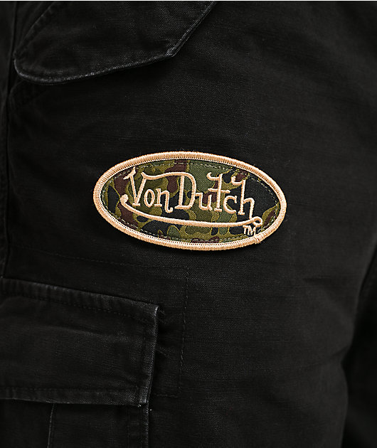 Von Dutch Commander Black Cargo Pants