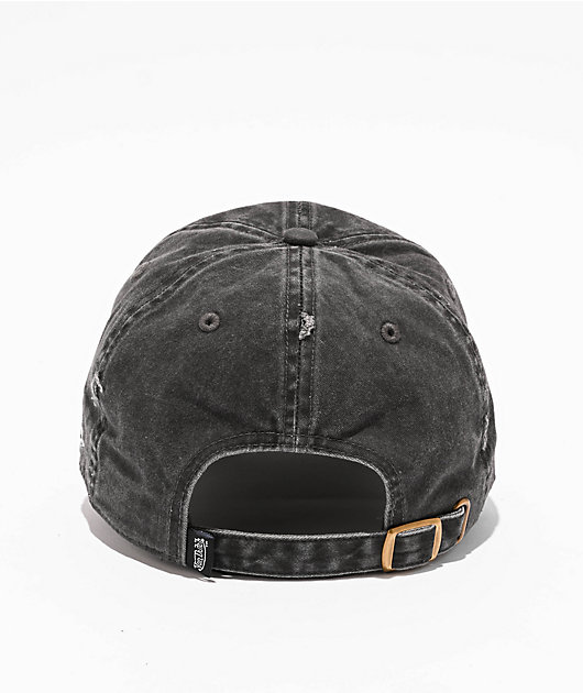 Von Dutch Cycled Washed Black Strapback Hat