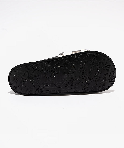 Von Dutch Domino Black Slide Sandals