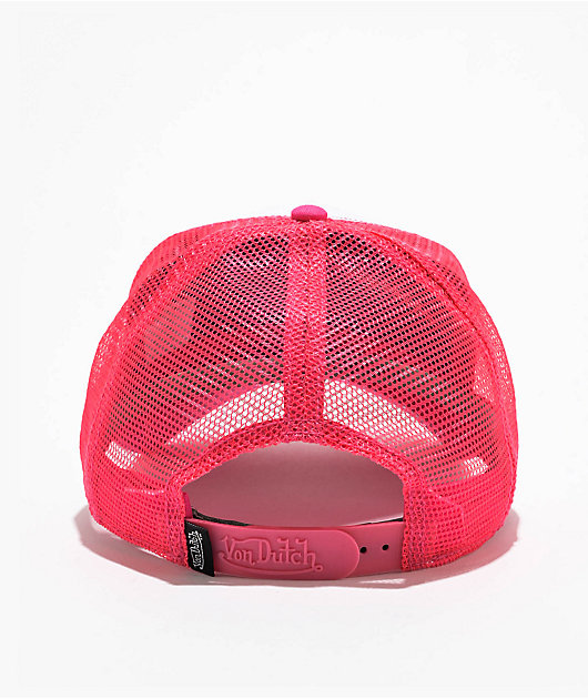 Von Dutch Hot Pink & White Trucker Hat | Zumiez display picture 2