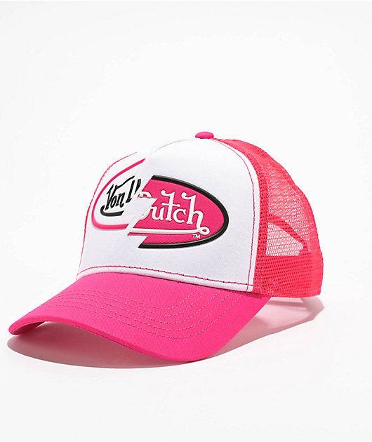 Von Dutch Hot Pink & White Trucker Hat | Zumiez