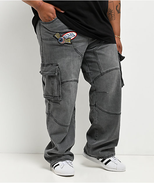 Von Dutch Hunter Grey Wash Cargo Jeans | Zumiez