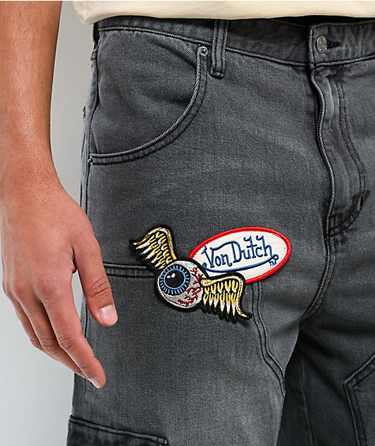 Von Dutch Hunter Grey Wash Cargo Jeans