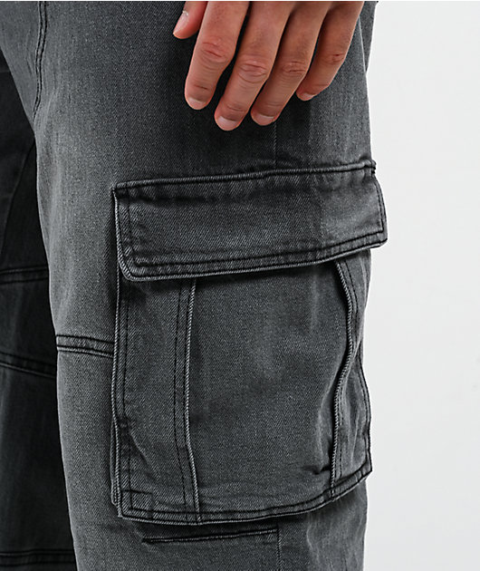 Von Dutch Hunter Grey Wash Cargo Jeans | Zumiez
