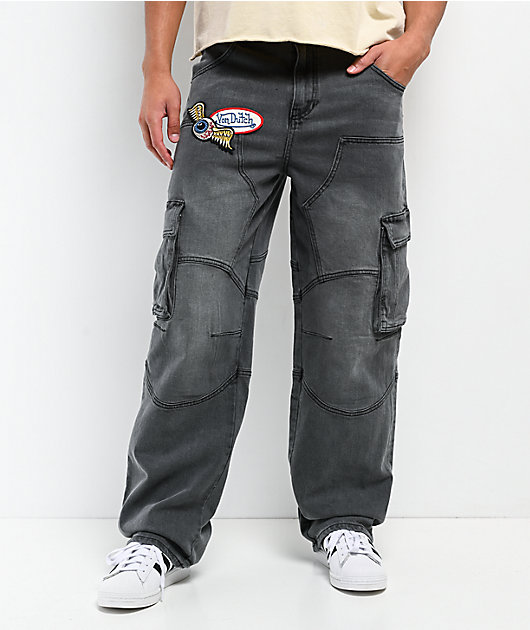 Von Dutch Hunter Grey Wash Cargo Jeans