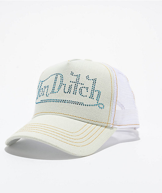 Von Dutch Light Blue Stone Denim Trucker Hat | Zumiez display picture 3