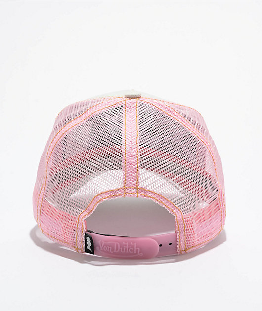 Von Dutch Light Denim & Pink Trucker Hat | Zumiez display picture 3