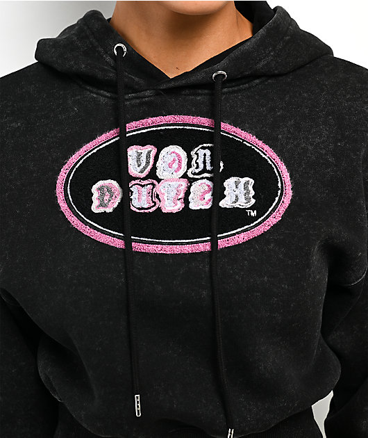 Von Dutch Mineral Black Crop Hoodie