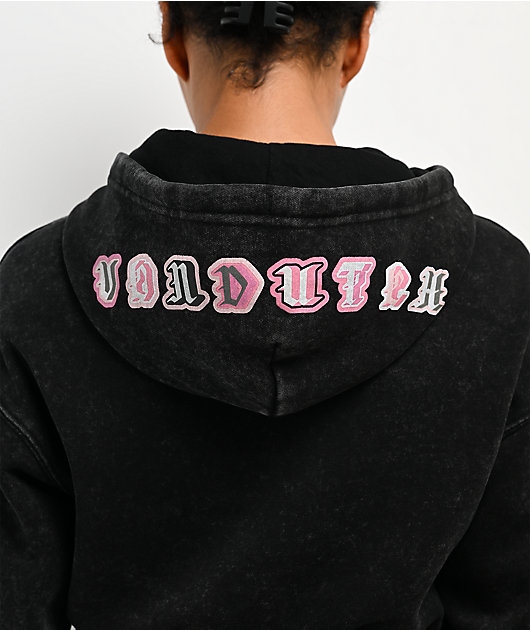 Von Dutch Mineral Black Crop Hoodie
