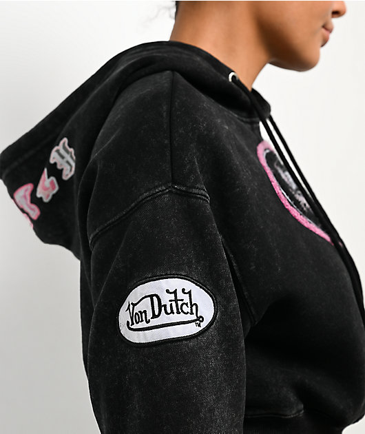 Von Dutch Mineral Black Crop Hoodie