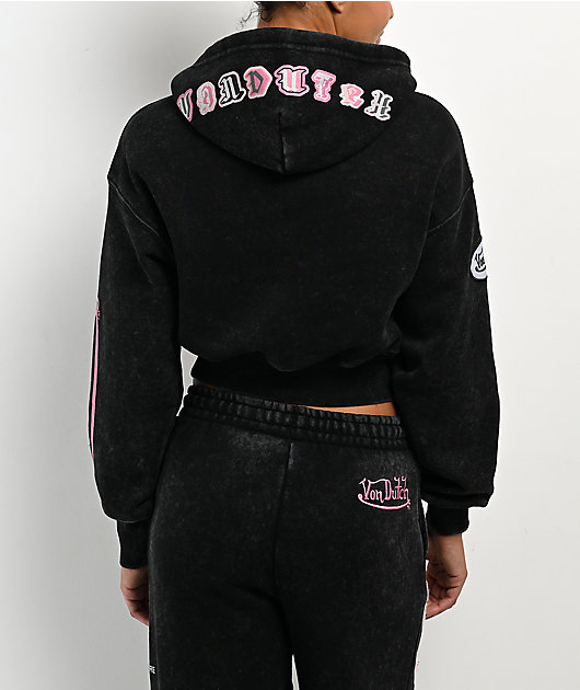 Von Dutch Mineral Black Crop Hoodie