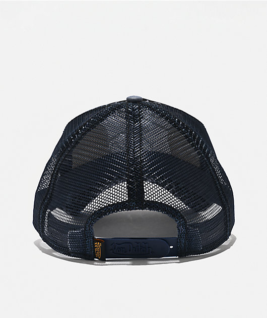 Von Dutch Navy Cheetah Flocked Trucker Hat