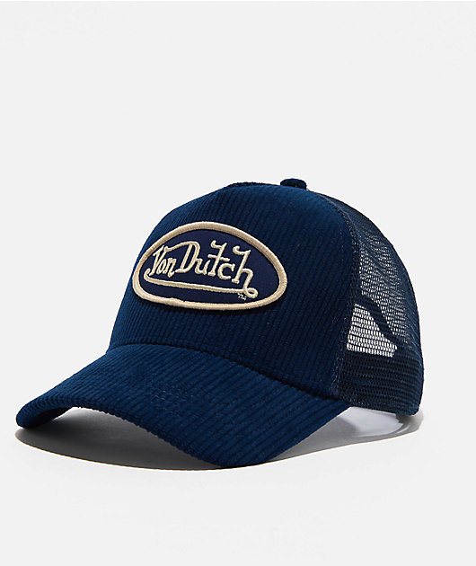 Von Dutch Navy Corduroy Trucker Hat | Zumiez