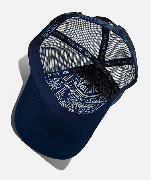Von Dutch Navy Corduroy Trucker Hat | Zumiez