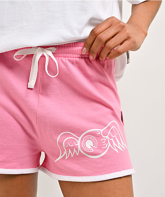 Von Dutch Off Shoulder Pink & White Lounge Set