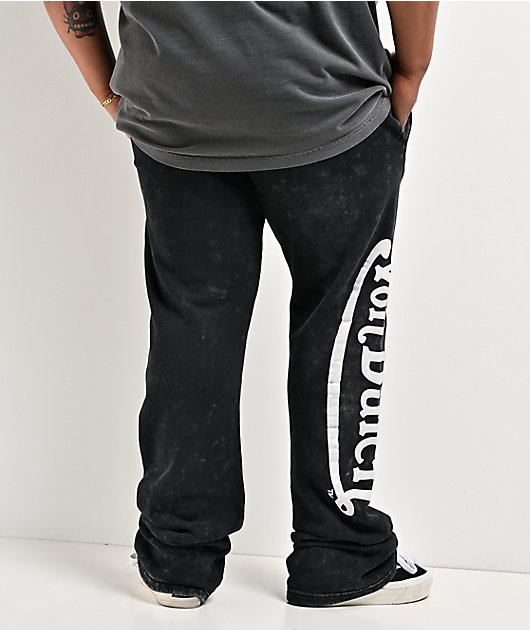 Von Dutch Originals Black Wash Flare Sweatpants