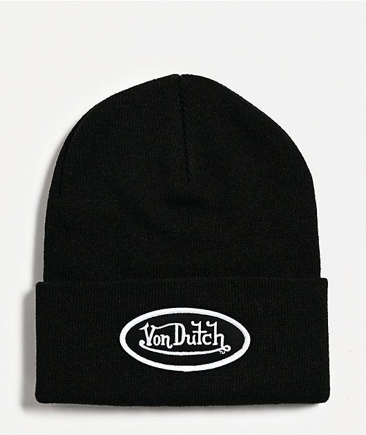 Von Dutch Patcher Black Beanie | Zumiez