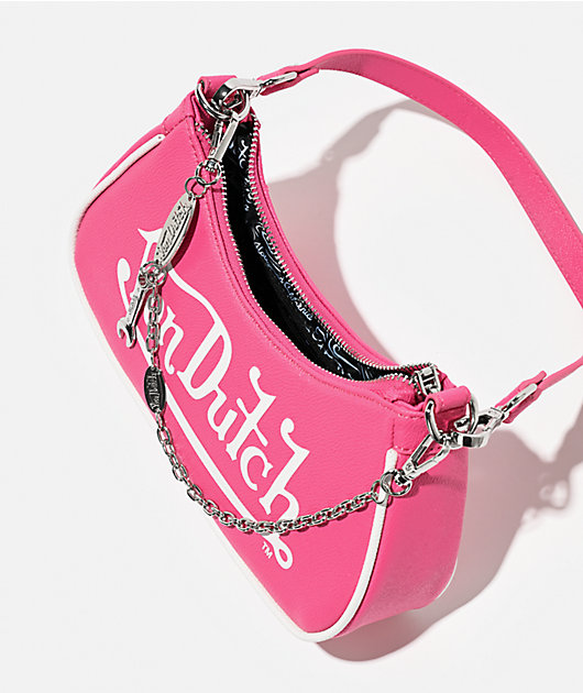 Von Dutch Pink & White Shoulder Bag