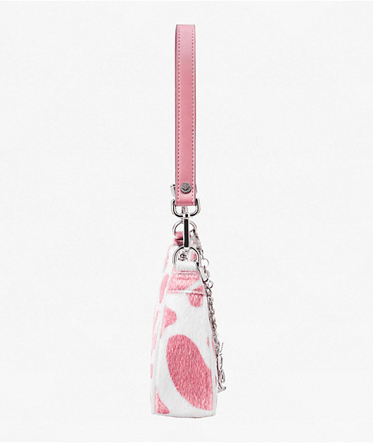 Von Dutch Pink Cow Print Shoulder Bag