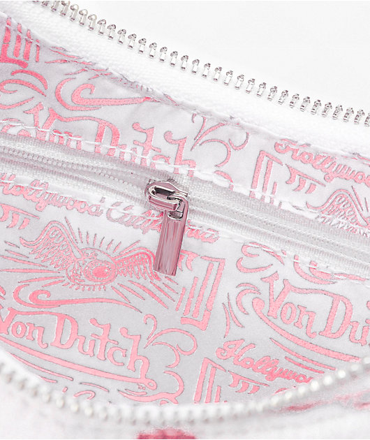 Von Dutch Pink Cow Print Shoulder Bag