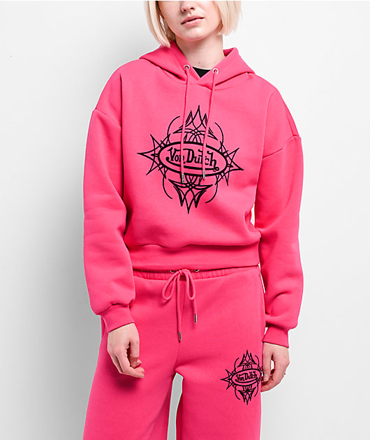 Von Dutch Pink Cropped Hoodie | Zumiez