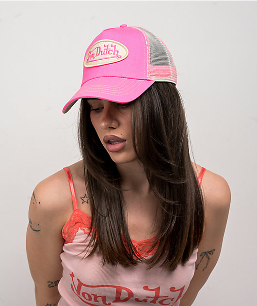 Von Dutch★Pink Trucker Hat ハット キャップ Von Dutch Pink Trucker Hat | Zumiez