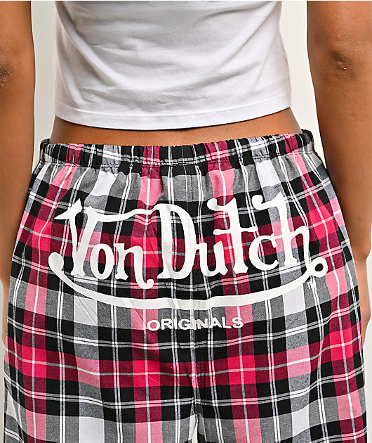 Von Dutch Plaid Pink Lounge Set