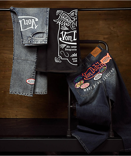 Von Dutch Reaper Blue Wash Baggy Jeans | Zumiez
