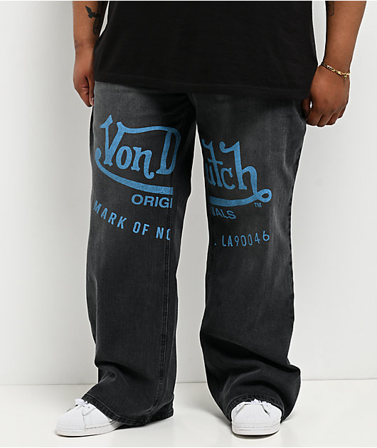 Von Dutch Reapers Black Wash Baggy Jeans | Zumiez