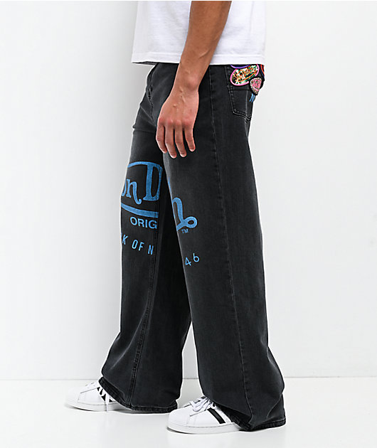 Von Dutch Reapers Black Wash Baggy Jeans | Zumiez