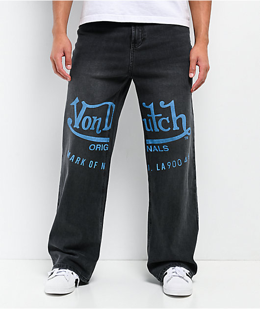 Von Dutch Reapers Black Wash Baggy Jeans | Zumiez