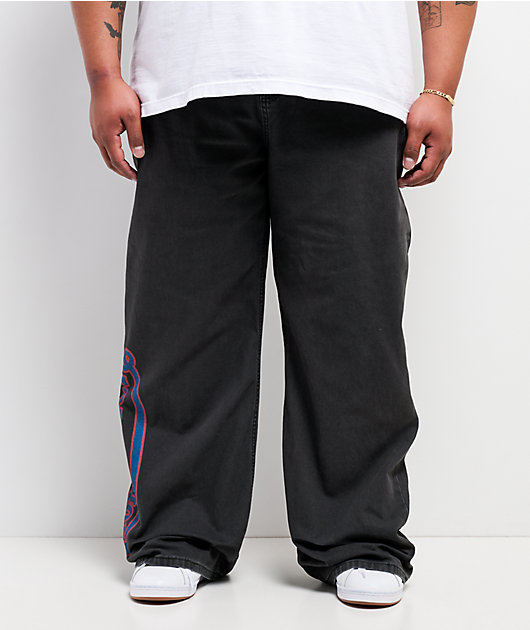 Von Dutch Reapers Dark Grey Wash Baggy Jeans