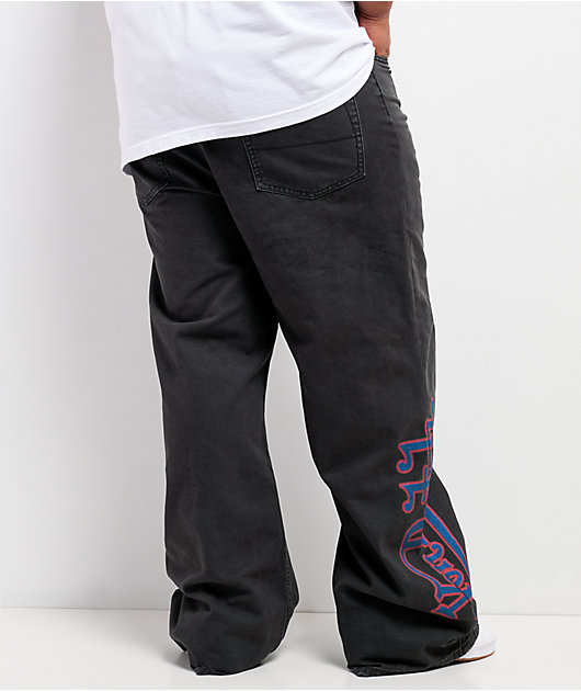 Von Dutch Reapers Dark Grey Wash Baggy Jeans | Zumiez