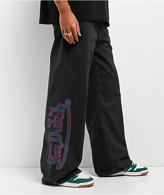 Von Dutch Reapers Dark Grey Wash Baggy Jeans | Zumiez