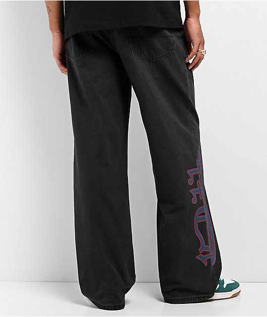 Von Dutch Reapers Dark Grey Wash Baggy Jeans
