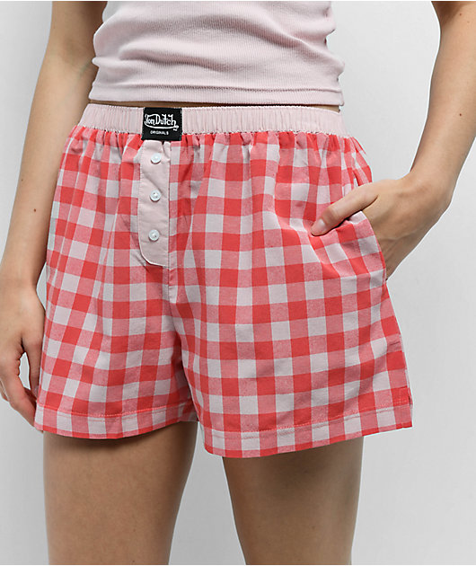 Von Dutch Red Plaid Lounge Set