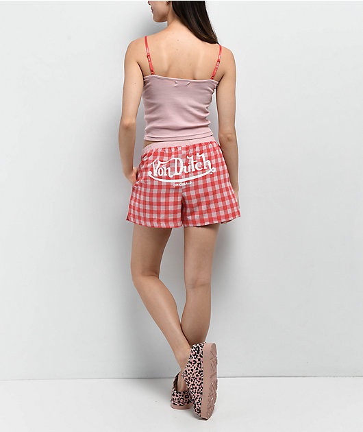 Von Dutch Red Plaid Lounge Set