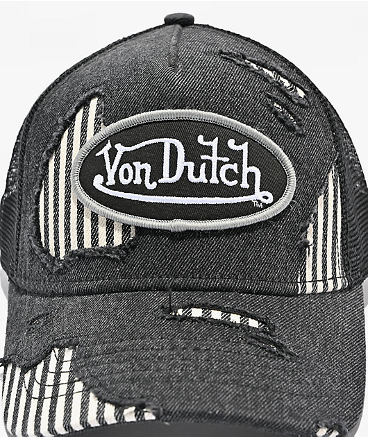 Von Dutch Roadworn Black Trucker Hat