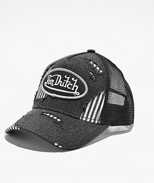 Von Dutch Roadworn Black Trucker Hat