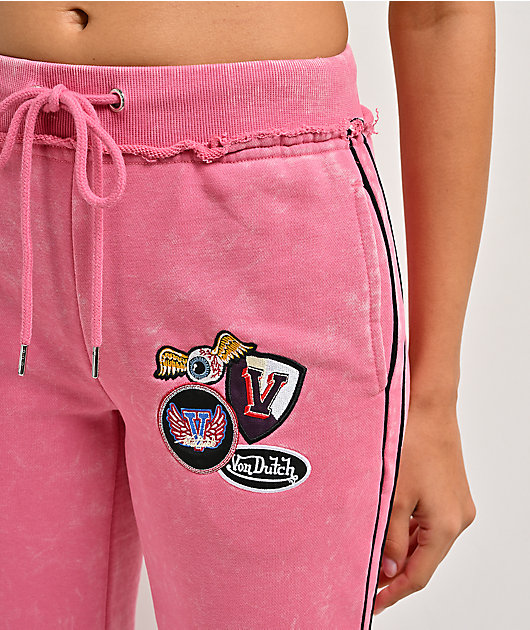 Von Dutch Rope Pink Wash Flare Sweatpants